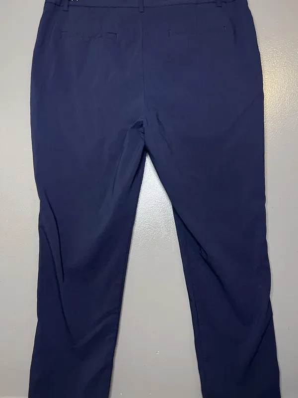 Mario Serrani Dress Pants Womens 12 Blue Ponte Stretch Flat Front Work Office - Image 6
