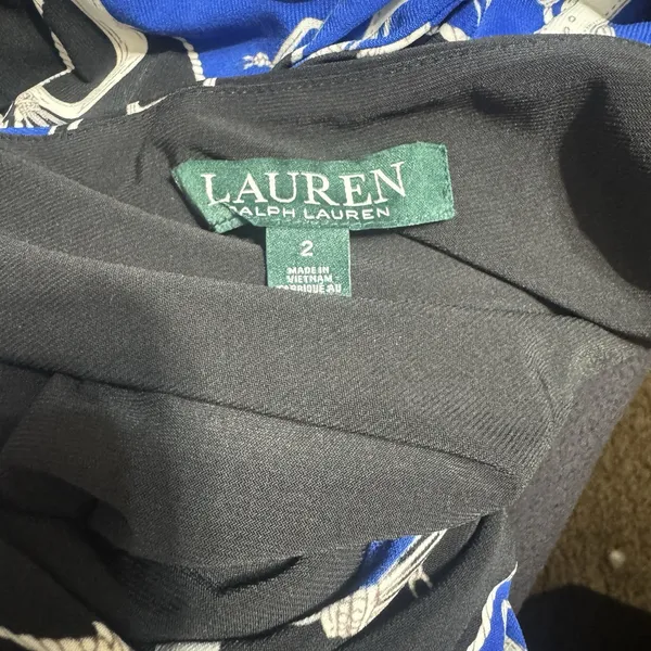 Ralph Lauren LRL Dress‎ Sz 2 Equestrian Blue Stretch Knit Bit Bridle Career - Image 5