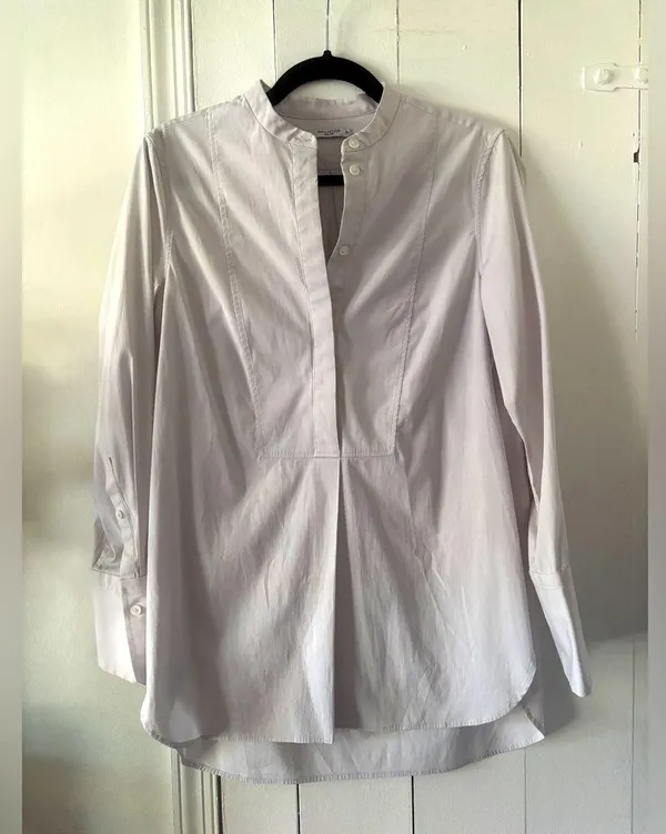 MM Lafleur Nichols Button Up Light Grey Button Top Women’s Size XS - Image 4