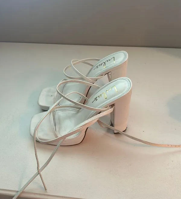 Lulus White Strappy Heels - Image 2