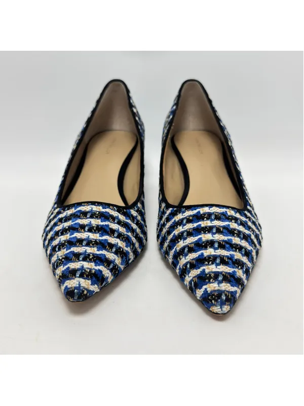 Ann Taylor Tweed Block Heel Pointed Toe Houndstooth Pumps Blue Black Size 8M - Image 11