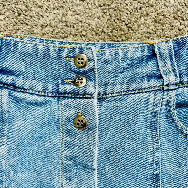 Vintage 90s Button-Front Denim Maxi Skirt with Floral Embroidery size 4 - Image 4