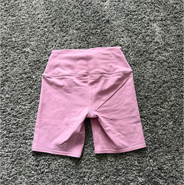 ALO Yoga Light Pink High-Rise Bike Shorts - Image 2