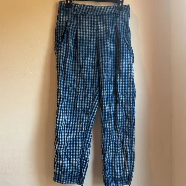 Anthropologie Maeve Avryl Bleached Gingham Slim Crop Pants - Image 3