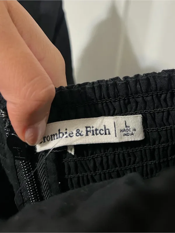 Abercrombie & Fitch Emerson Ruched Strapless Romper Size Large Black - Image 4