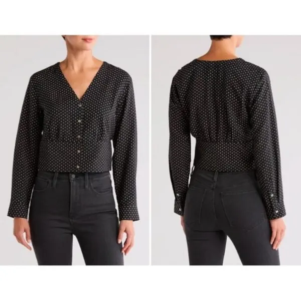 NWT Madewell Rosalind Floral Cropped Button Top L - Image 8