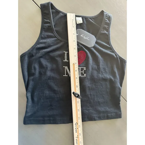 NWT:‎ Bling Tank Top (S) Black - Image 5