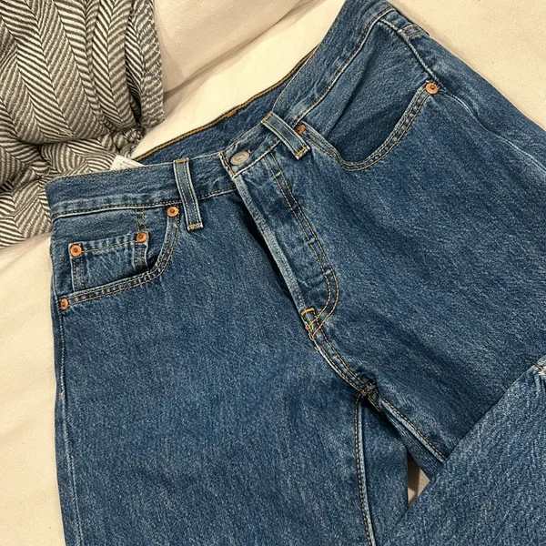 Levi‎ Blue 501 Skinny Jeans Size 25 - Image 3