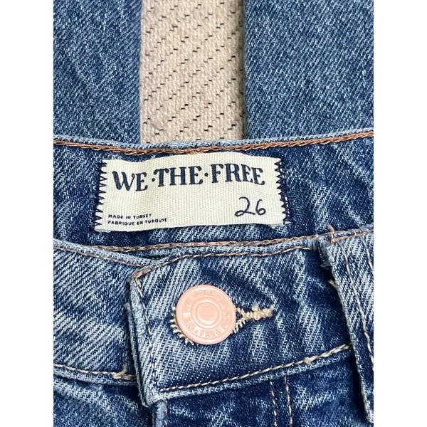 We The Free Tinsley Baggy High Rise Wide Leg Jeans Size 26 Raw Hem, OB1588873 - Image 4
