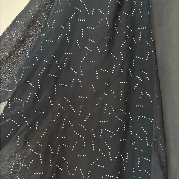 Vintage Jessica McClintock Black Sheer Beaded Kimono Overlay Evening Jacket - Image 5