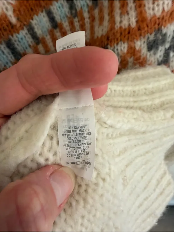 Aerie Fair Isle Nordic‎ Chunky Knit Sweater Cream Small Cozy Oversized - Image 9