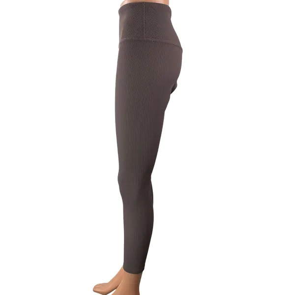 Beyond Yoga Women's Brown High Waisted Ribbed Knit Athletic Legging Pants Sz L/G - Image 2
