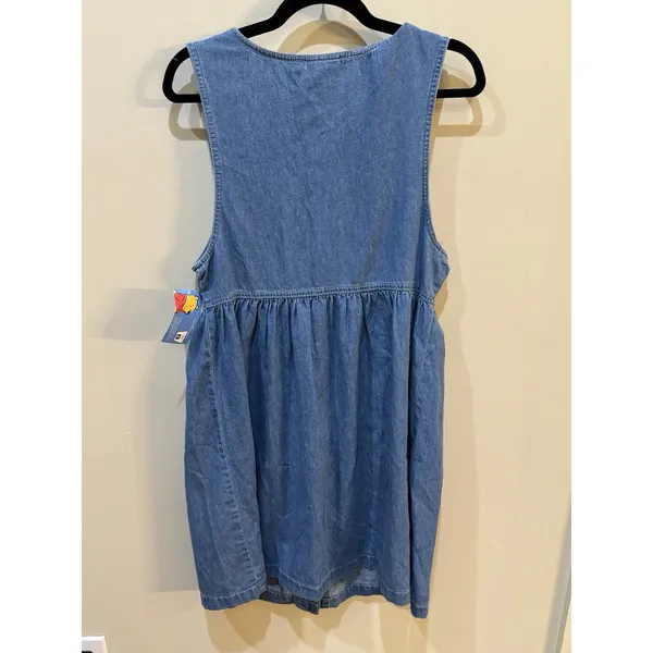 Vintage Winnie the Pooh denim overall dress Size Small Pinafore - Image 3