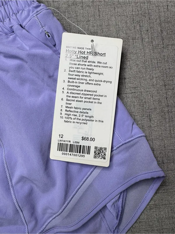 Lululemon Hottie Hot High Rise Athletic Shorts Lilac Smoke Size 12 NWT - Image 11
