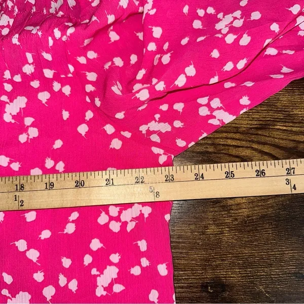Dokotoo Top Womens XL Pink Alicia Floral Print Smocked Chiffon Blouse Bohemian - Image 4