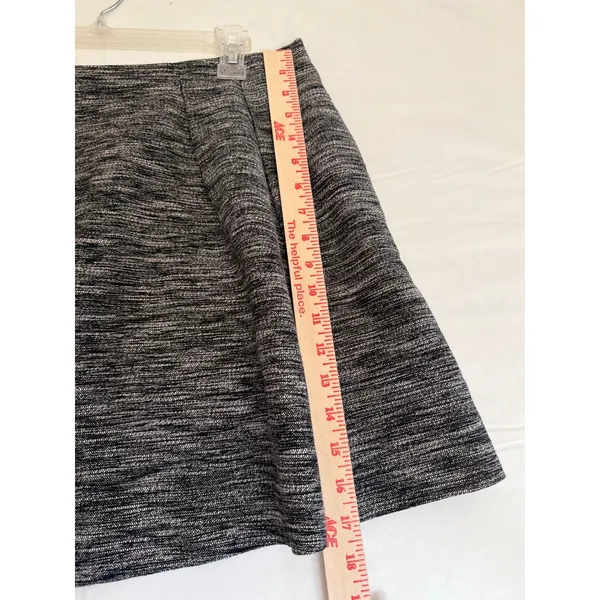 Madewell Pleated Mini Skirt Black White Space Dye Tweed Pockets Chic Size 8 - Image 6