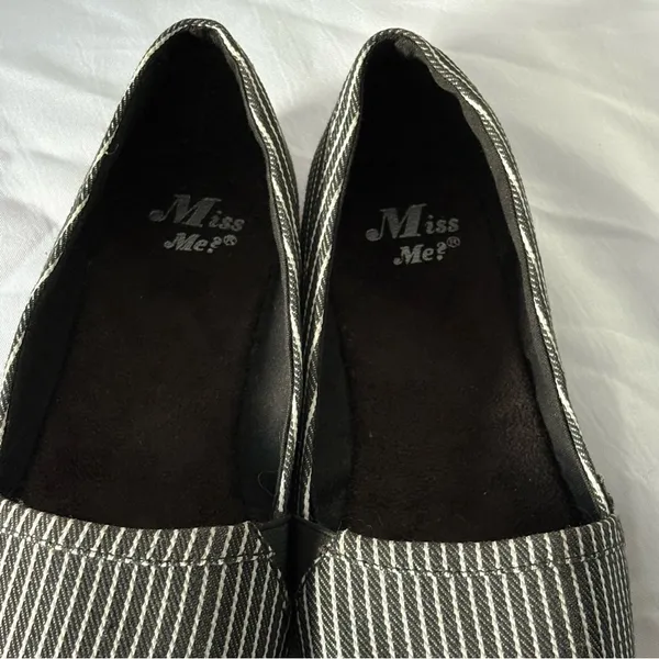 Miss Me Women's Striped Black and White Loafers - Image 2