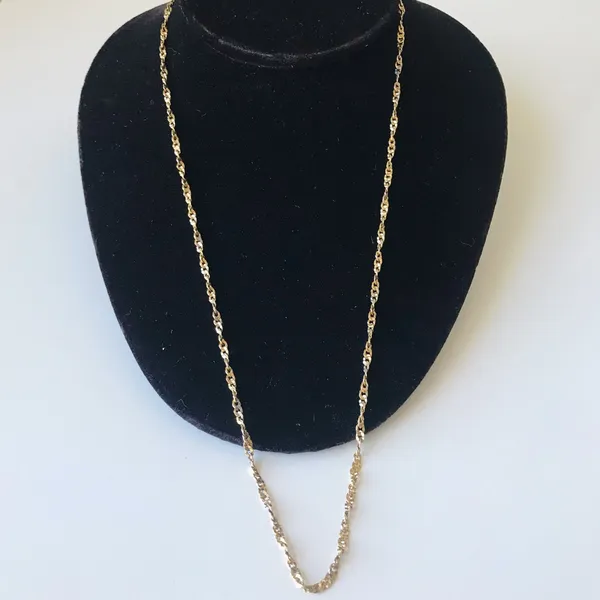 Sterling Silver Gold Tone Twist Chain Necklace, 925 LIRM - Image 8