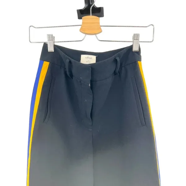 Aritzia Wilfred Jallade Trouser Pants Black Blue‎ Yellow Stripe Size 0 - Image 4