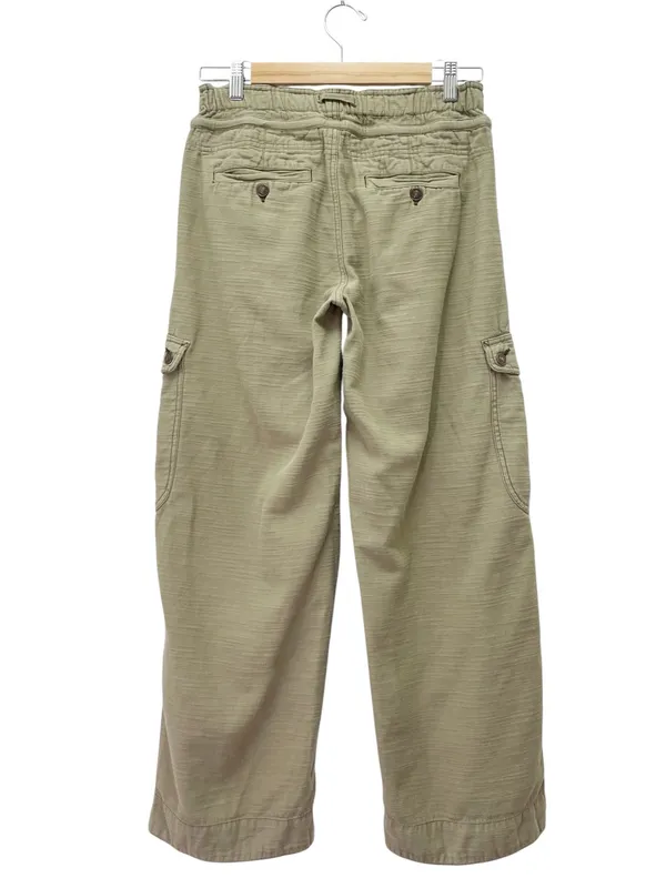 Free People Park Ave Cargo Pants Sz XS Olive Green Wide Leg Cotton Utility Boho - Image 3