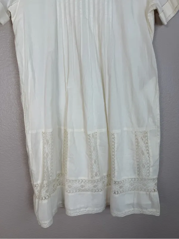 Abercrombie & Fitch Cream Cotton Lace Mini Shirt Shift Dress XS NEW $68 - Image 3