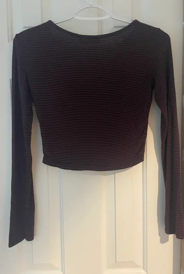 Striped Long Sleeve Crop - Image 2