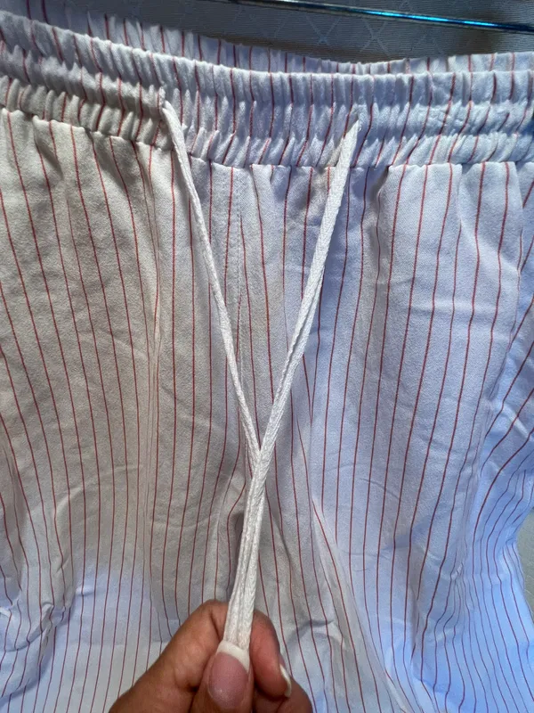 2 PCS Outfit ~off Shoulder Top & Pants Striped - Image 3