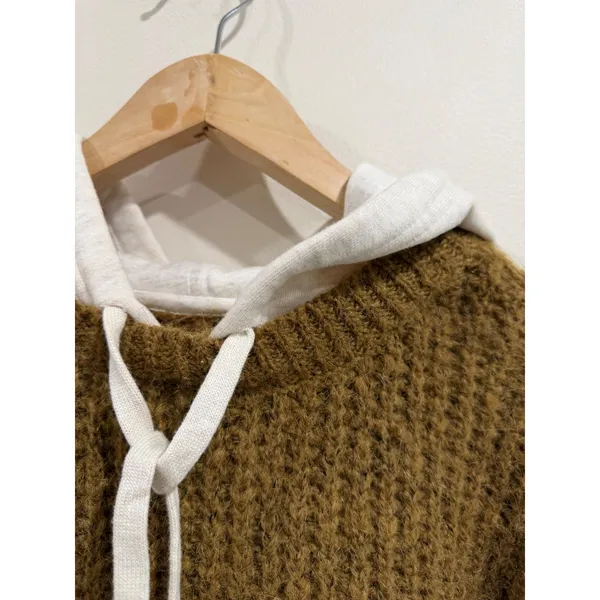 OFFLINE by Aerie Women Brown Chunky Knit Hooded Sweater Size M 9798599940 - Image 6