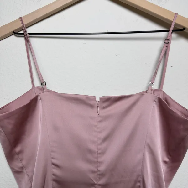 Aritizia Sunday Best Women Mini Dress‎ 6 Pink Satin Square Neck Party Event Date - Image 7