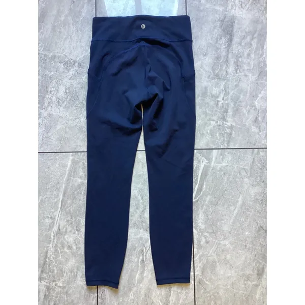 Lululemon Fast and Free High-Rise Tight 25 Nulux Navy Blue Running Leggings 6 - Image 2