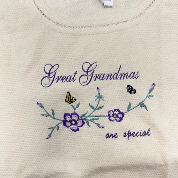 Wons Wear Great Grandmas Are Special Tank Top XL Yellow Waffle Knit Embroidered - Image 2