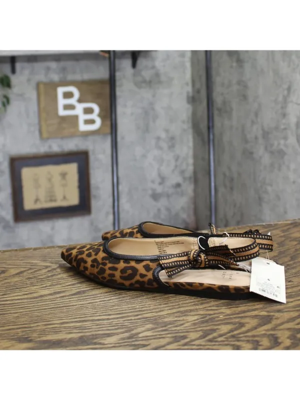 NWT A New Day Slingback Bow Flats Pointed Toe 94303553 Cheetah Brown Multi 6M - Image 3