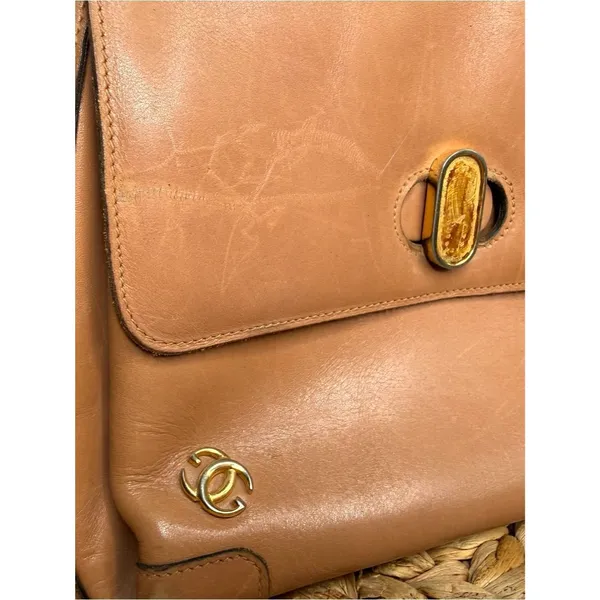 Vintage Gucci Purse GG camel box calf leather shoulder bag gold-tone hardware - Image 3