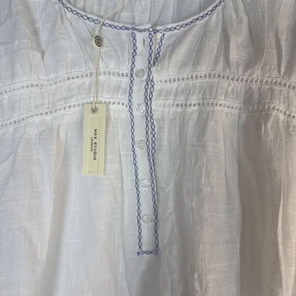 Max Studio London White Floral Sleeveless Top Size Medium NWT - Image 9
