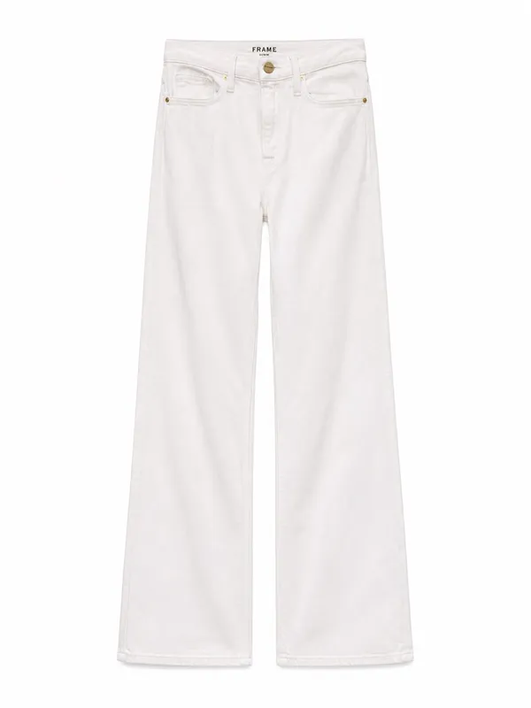 FRAME Denim Women’s 24 White High Rise Wide Leg Flare Jeans Made USA Barneys - Image 2