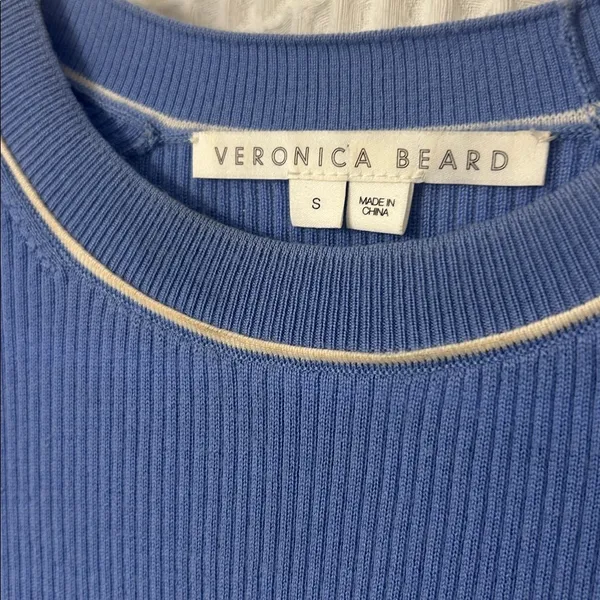 Veronica Beard Kinnie Pullover Ribbed Sweater 100% Merino Wool Small Blue Cozy - Image 4