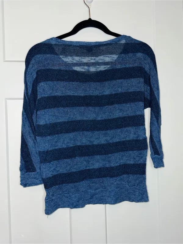 XXI Blue Contrast Stripe Lightweight Sweater - Image 2