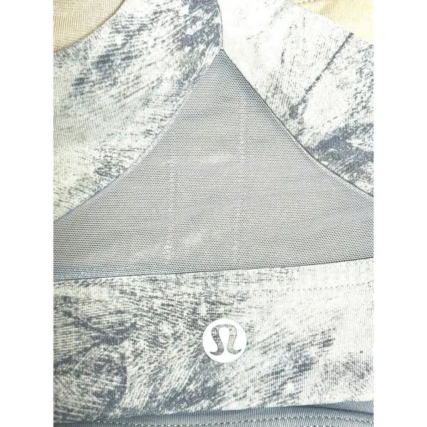 Lululemon Sport Bra Train Times Gray Size 6 Medium Support Mesh Yoga Gym - Image 5