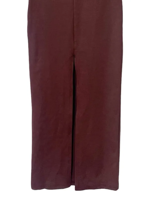 NWT Bumpsuit Sculpting Rib Off Shoulder Maternity Dress XS Brown Bodycon Midi - Image 6