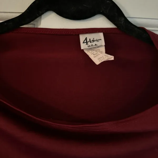 Y2K 4UDesign Chic Women's Deep Red Blouse with Sleeve Ties size S - Image 2