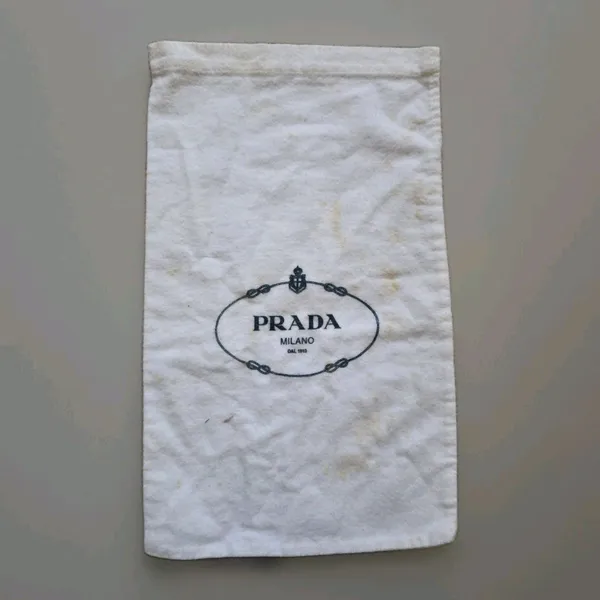 Prada Milano Dust Bag Cotton Storage Pouch 8.5x12" STAINED - Image 5