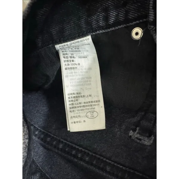 Abercrombie & Fitch Black High Button Fly Denim Shorts Womens Size 2 / 26 Frayed - Image 5