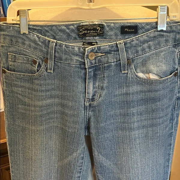Comfy!  Jeans Flare Seven7 Womens 28 Denim - Image 2