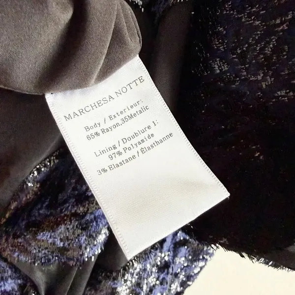 New Marchesa Notte Burnout Velvet Dress Size 4 - Image 8