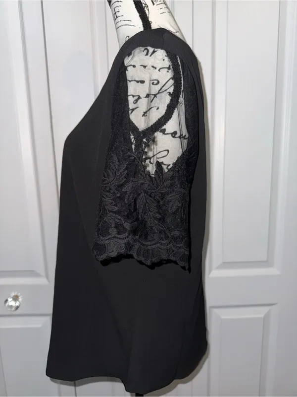 Lulu's Black Short Sleeve Lace Blouse - Image 5
