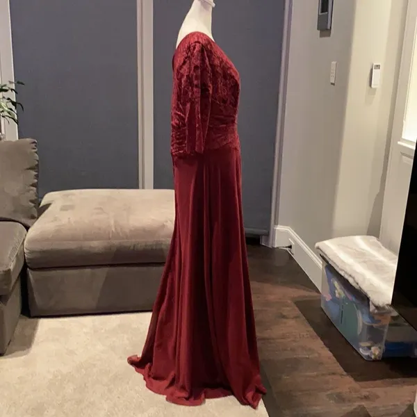 Women’s Long Chiffon Half Sleeve Mother of the Bride Prom Party Dress 14-16 NWOT - Image 7