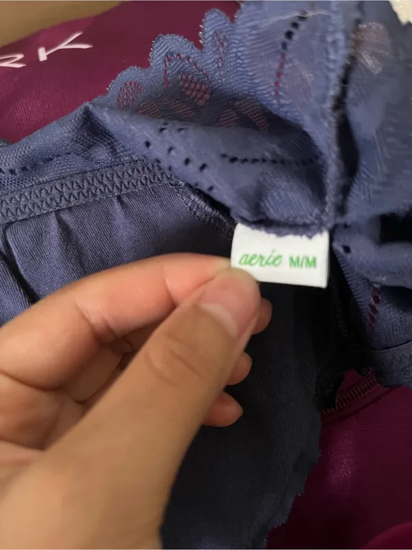 Aerie Navy Blue Lace Bralette Strappy Back Medium Feminine - Image 4