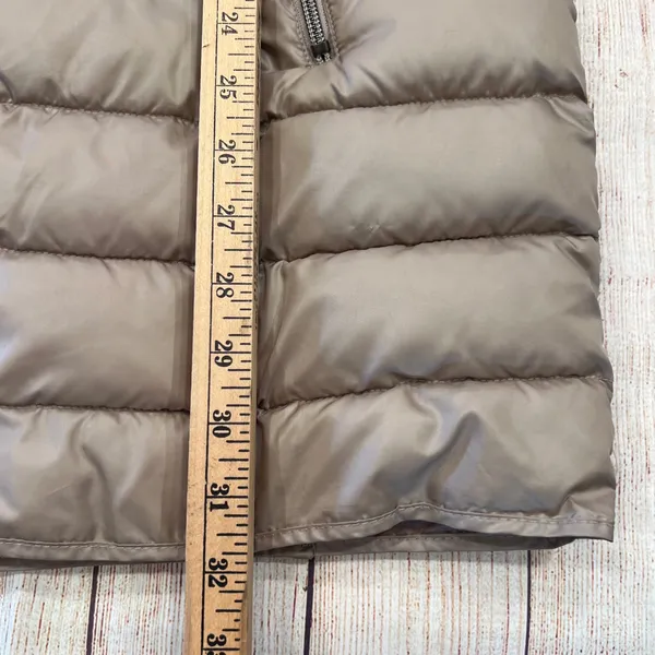 Kenneth‎ Cole New York Womens Taupe Quilted Hooded Puffer Jacket Parka Large L - Image 10