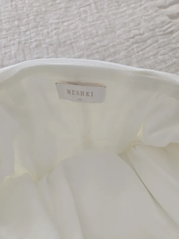 MESHKI White Strapless Ruched Bodycon Mini Dress – XS - Image 2