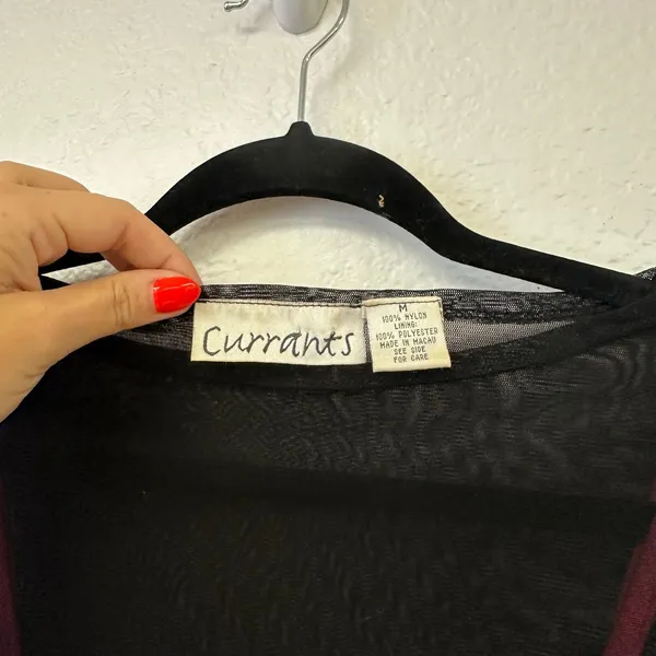 Vintage Currants Y2K Rose Embroidered Mesh Layered Top Romantic Goth - Image 5